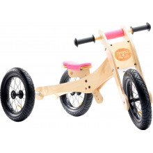 Trybike Laufrad 4-in-1 - Holz Edition (rosa)