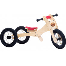Trybike Laufrad 4-in-1 - Holz Edition (rot)